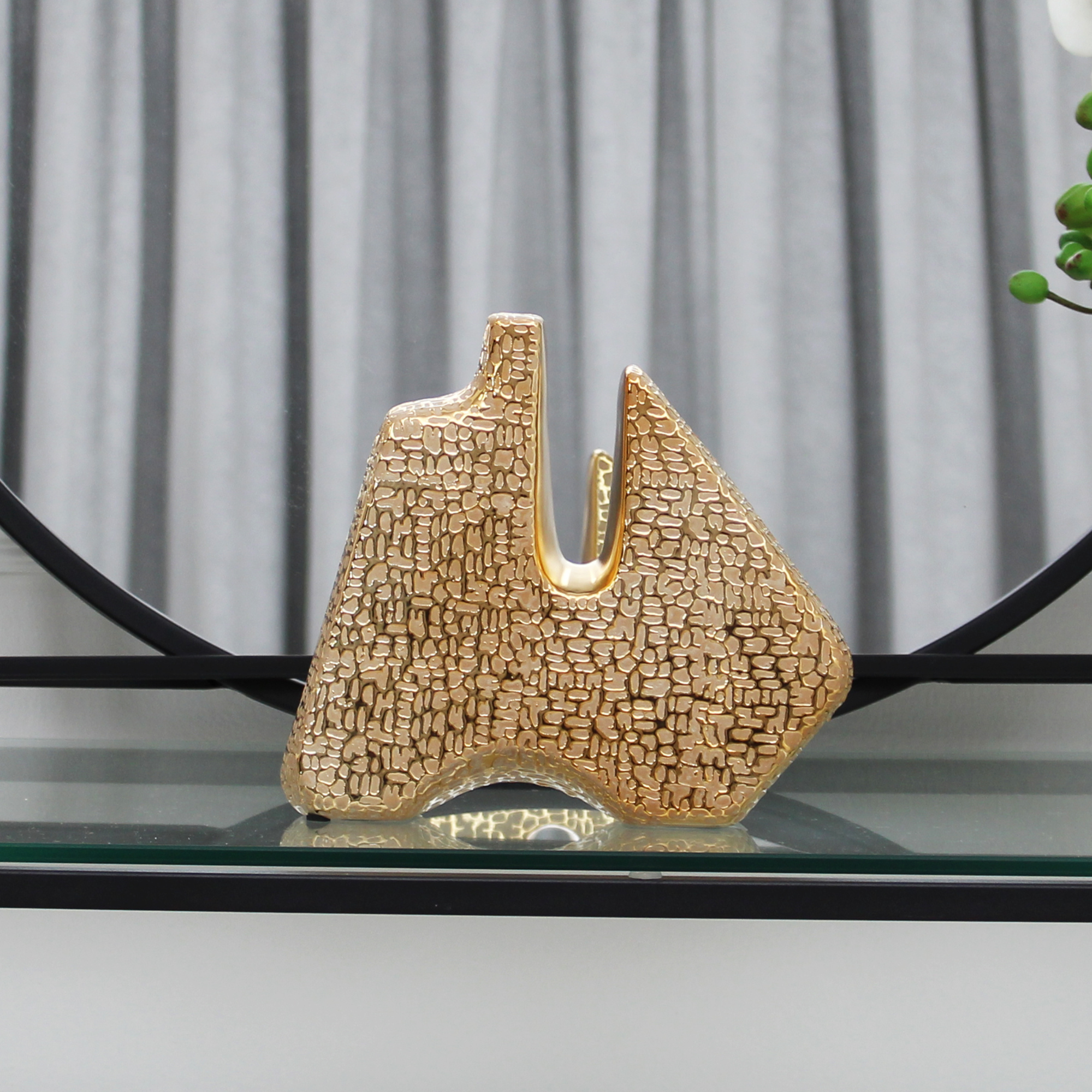 Small Gold Textured Sculpture Decoration