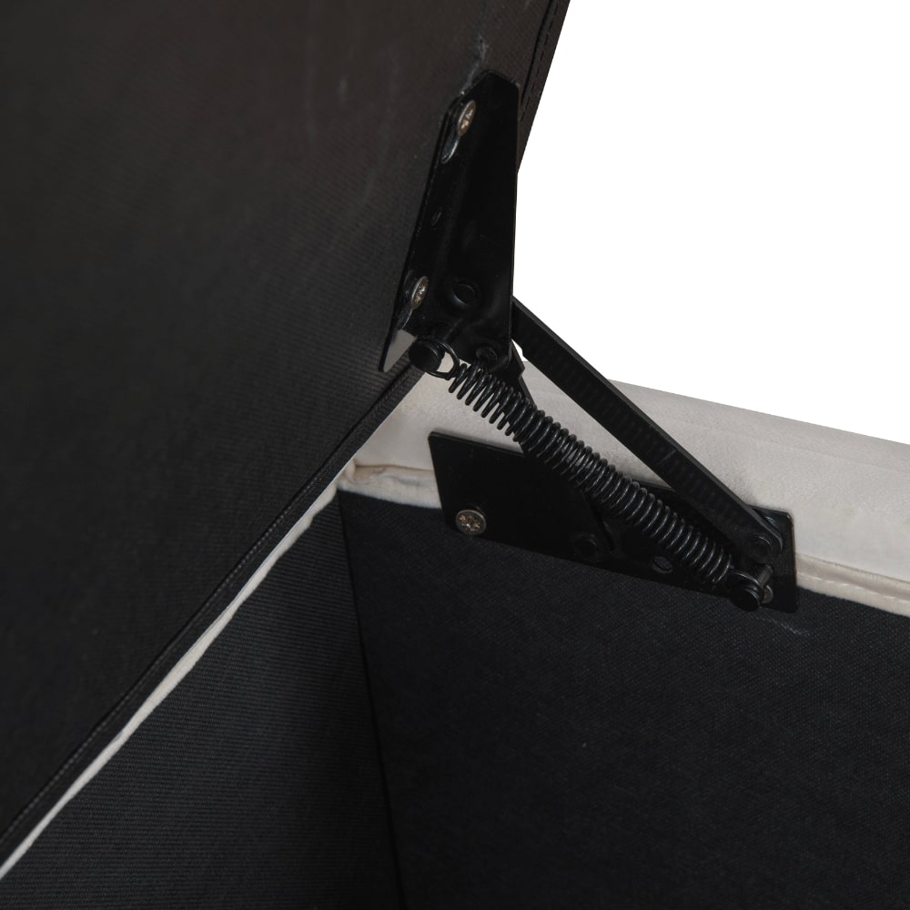 Mika Cream Velvet Ottoman Storage Bench