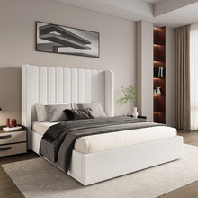 Maddison White Boucle Ottoman Storage Bed