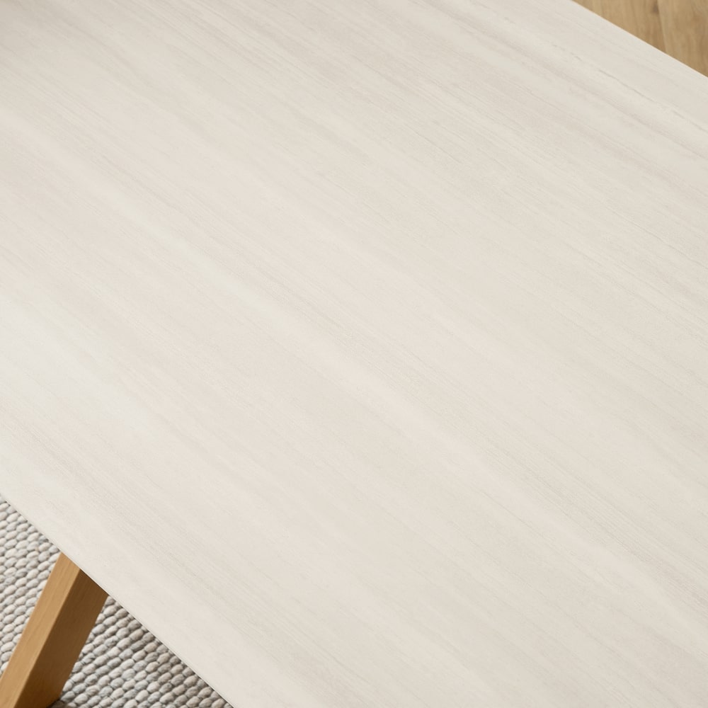 Athens White Ceramic Dining Set With 4 Kiah Chairs