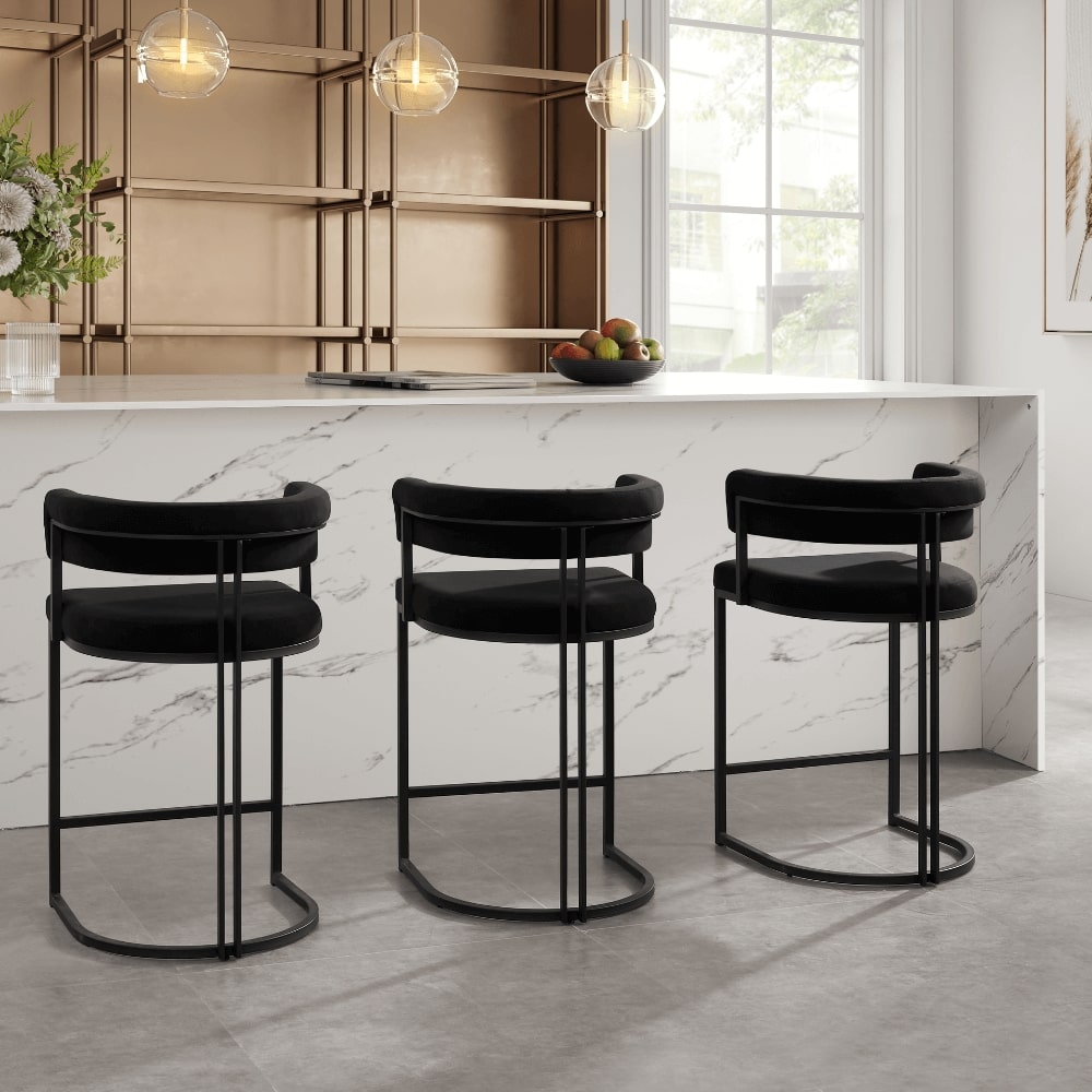 black velvet counter stool