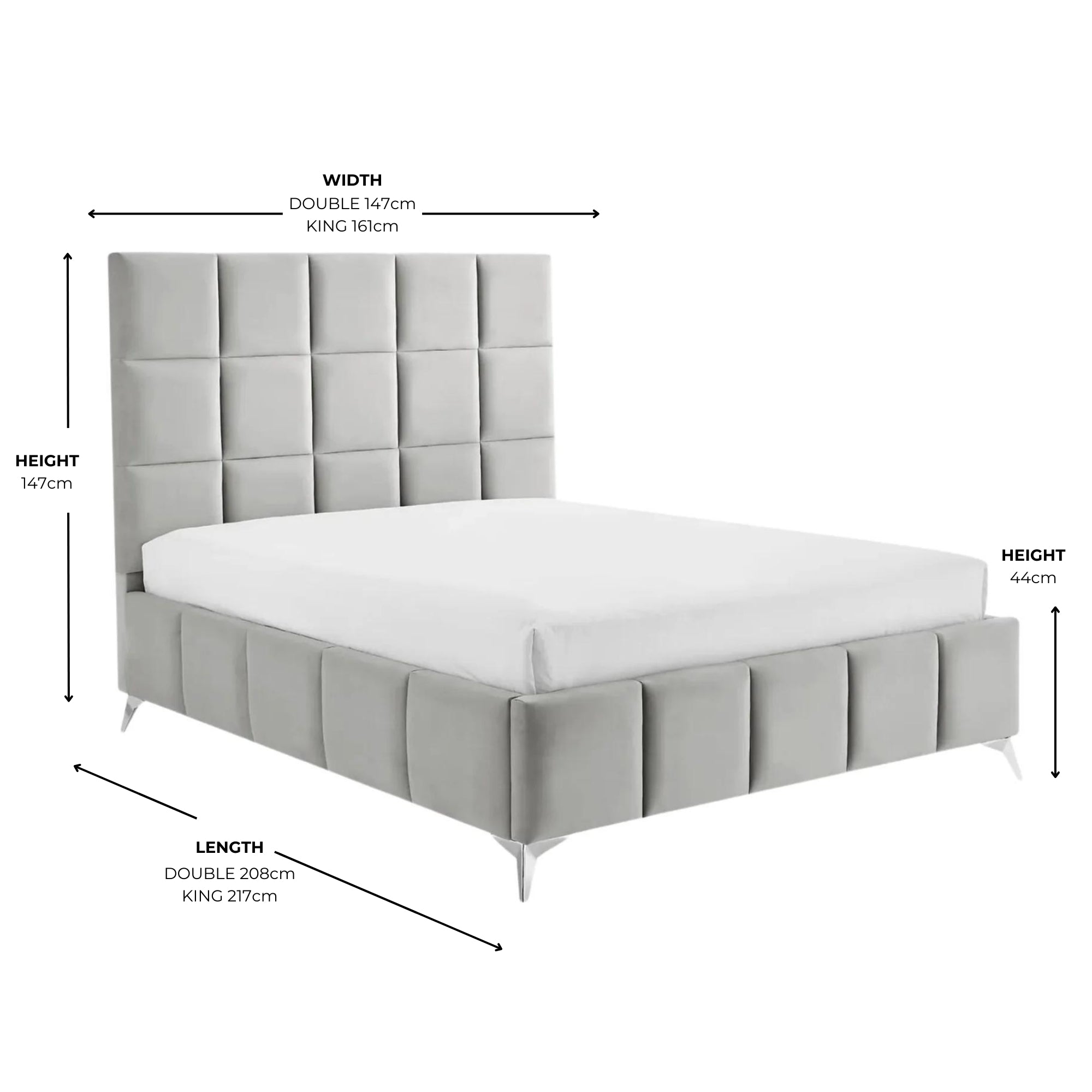 Imogen Light Grey Padded Ottoman Storage Bed