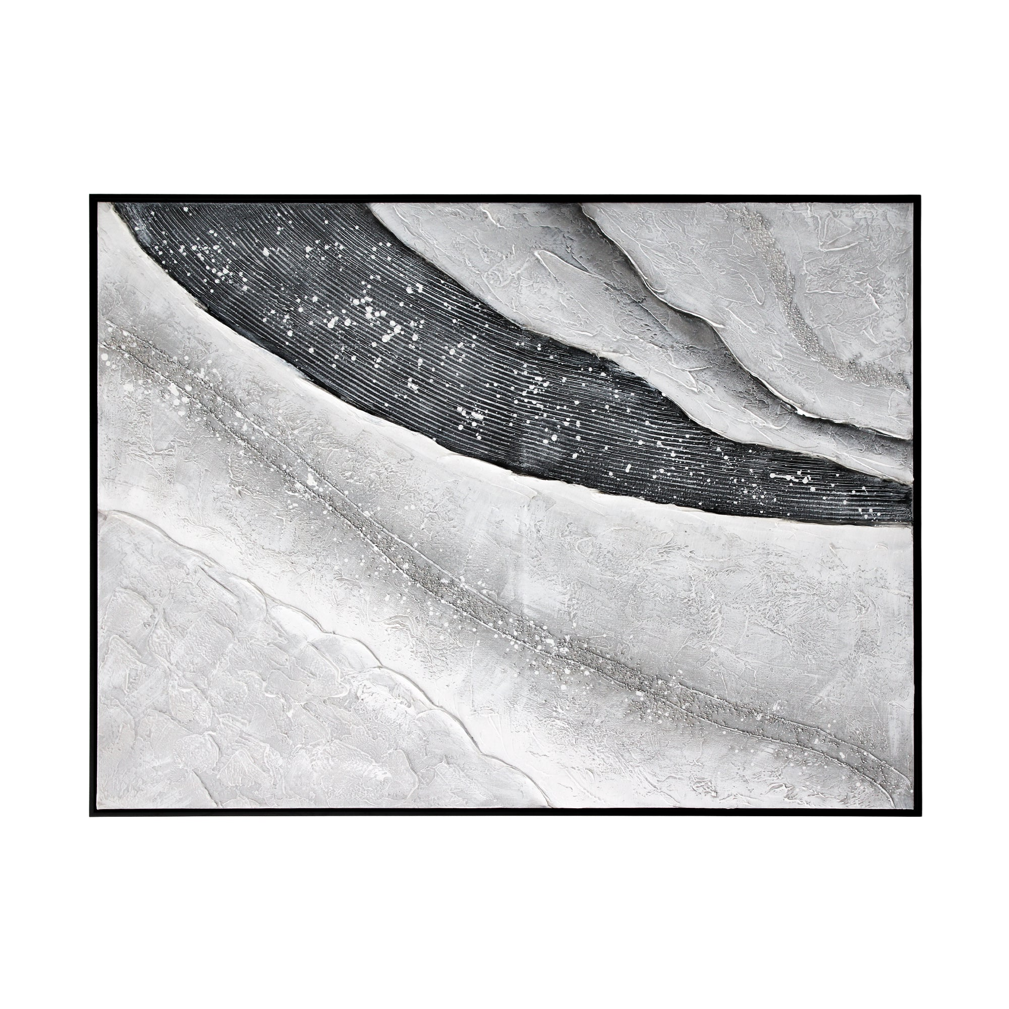 Contrasting Grey Wall Art with Black Frame