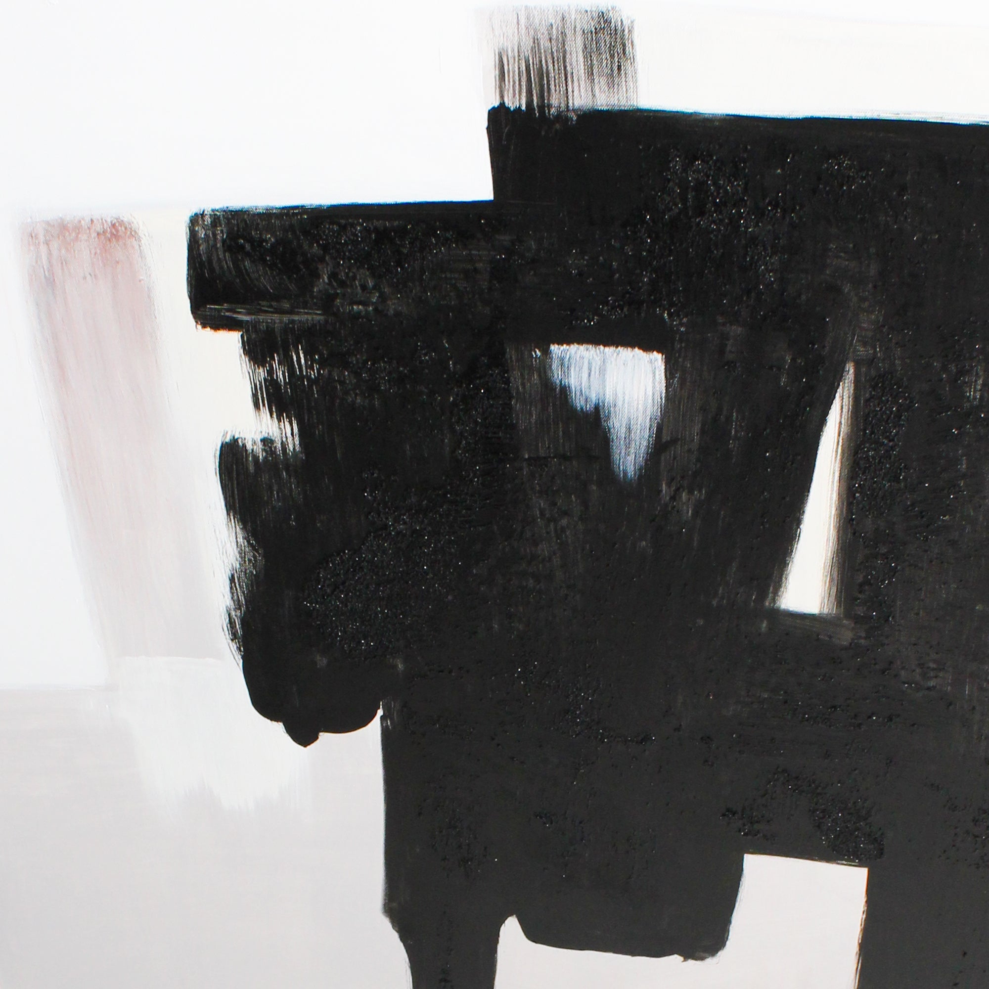 Black Abstract Framed Wall Art with Neutral Tones