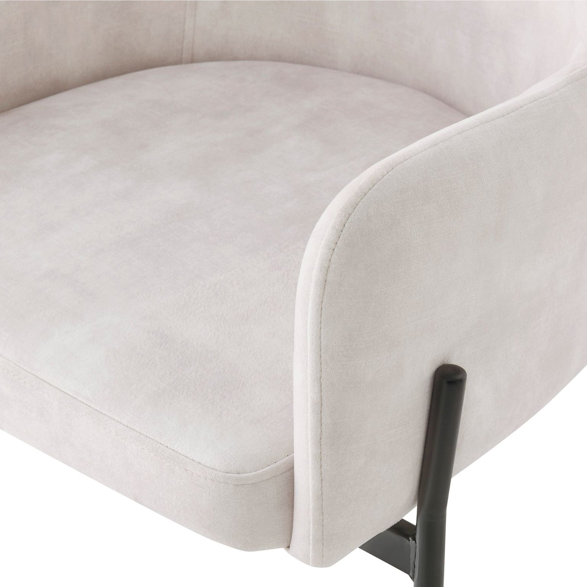 Liang Cream Velvet Dining Chair With Black Frame