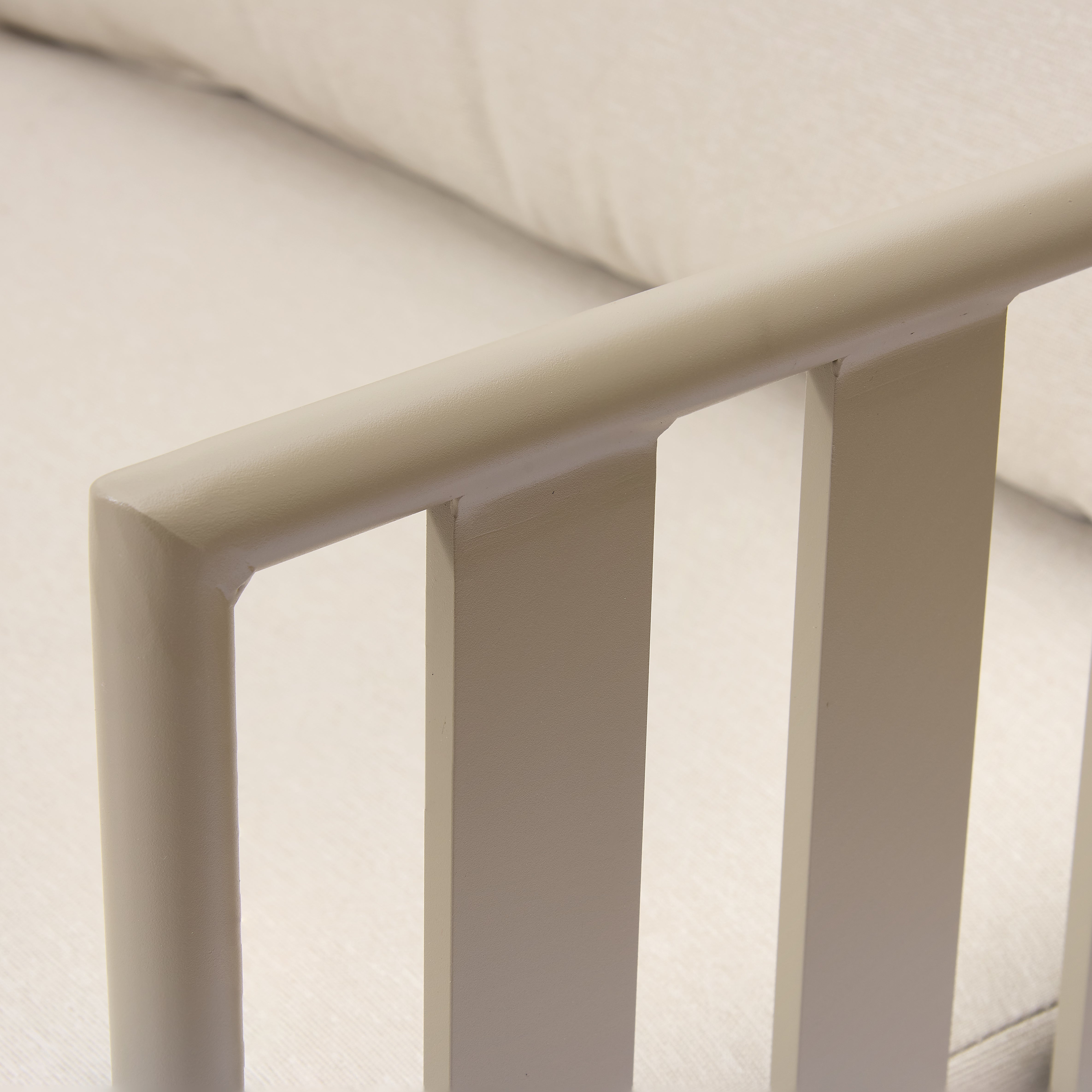 Venice Beige Aluminium 5 Seater Garden Sofa Set With Beige Cushions