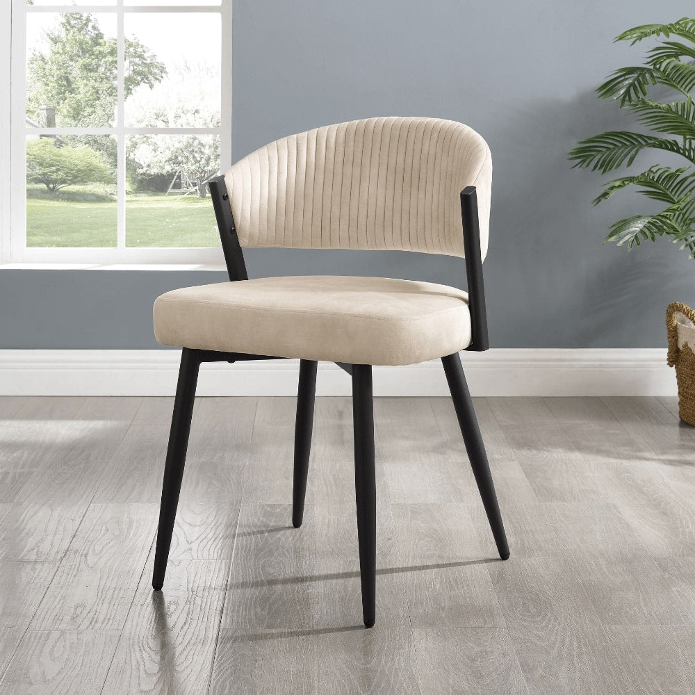 Siena White Ceramic Dining Set With 4 Maria Chairs