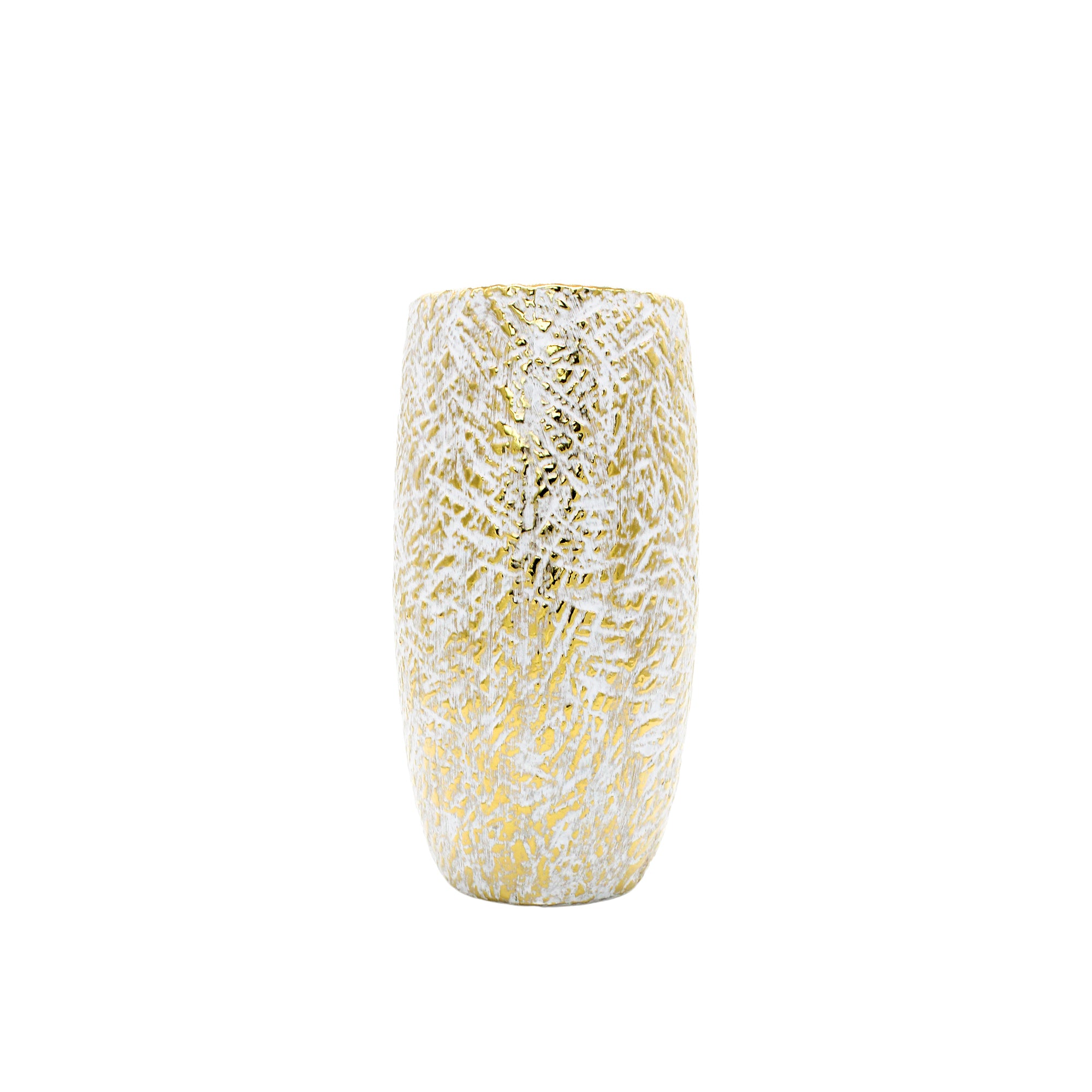 Small White and Gold Gilded Vase