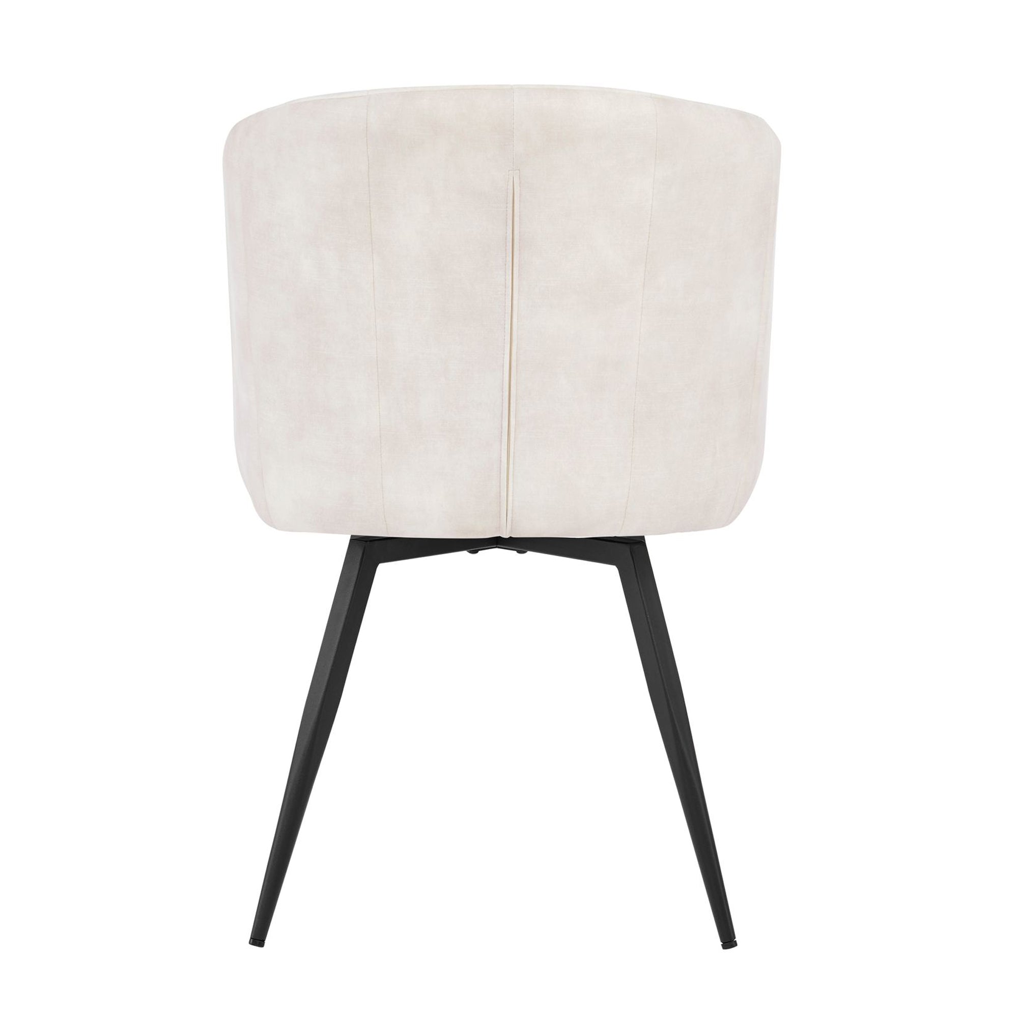 Arlo Swivel Cream Velvet Dining Chair With Black Legs