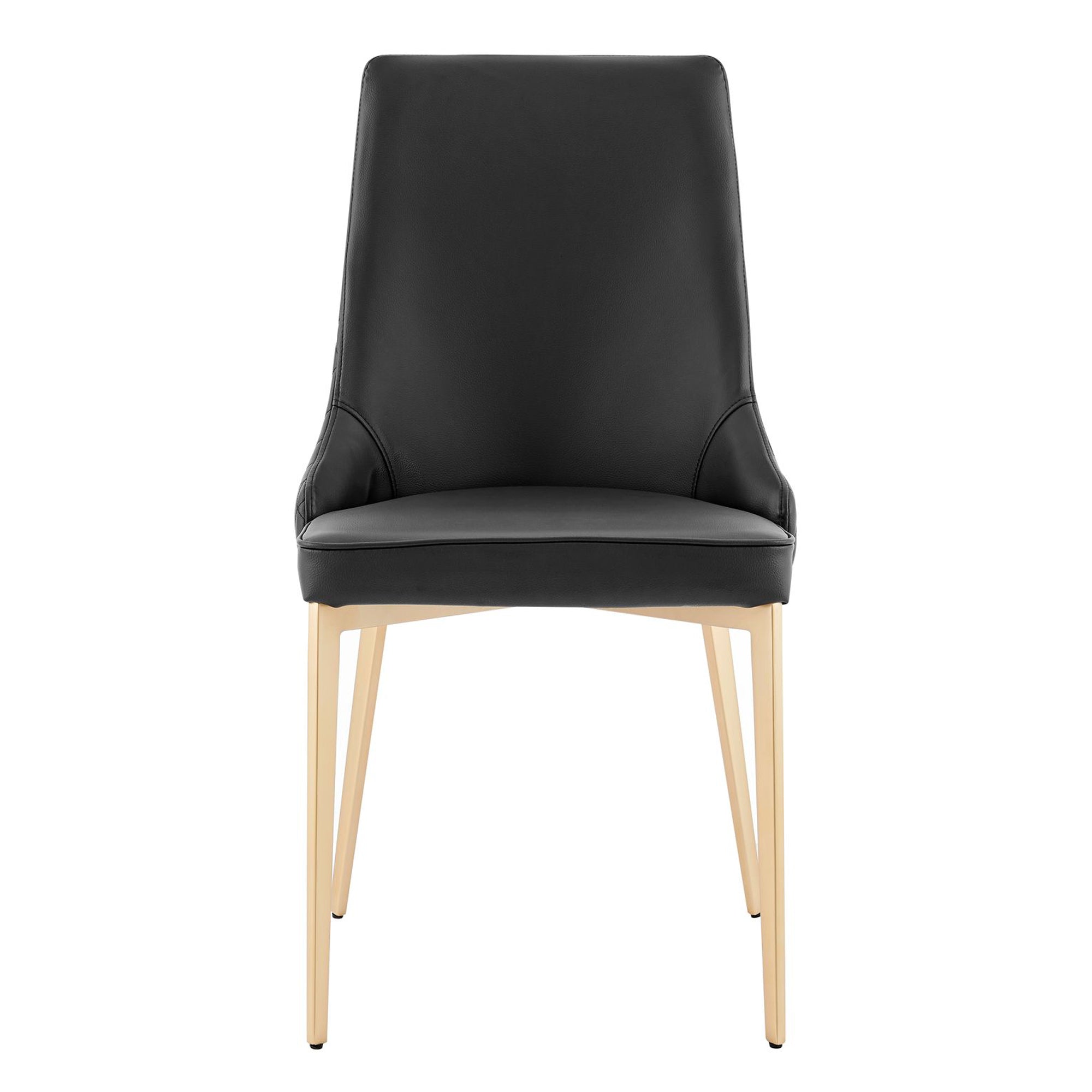 Jade Black Dining Chair In Faux Leather With Gold Legs