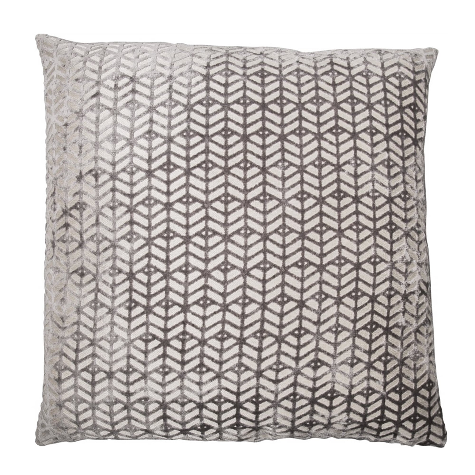 Malini Large Cream & Grey Geometric Cushion