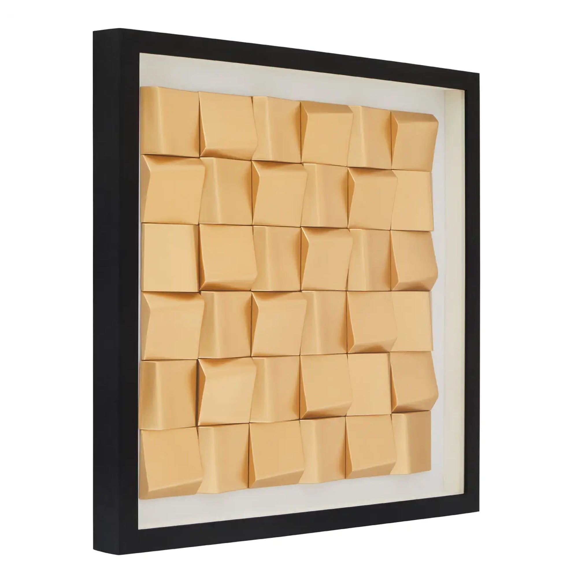 Gold Cube Wall Art In Box Frame