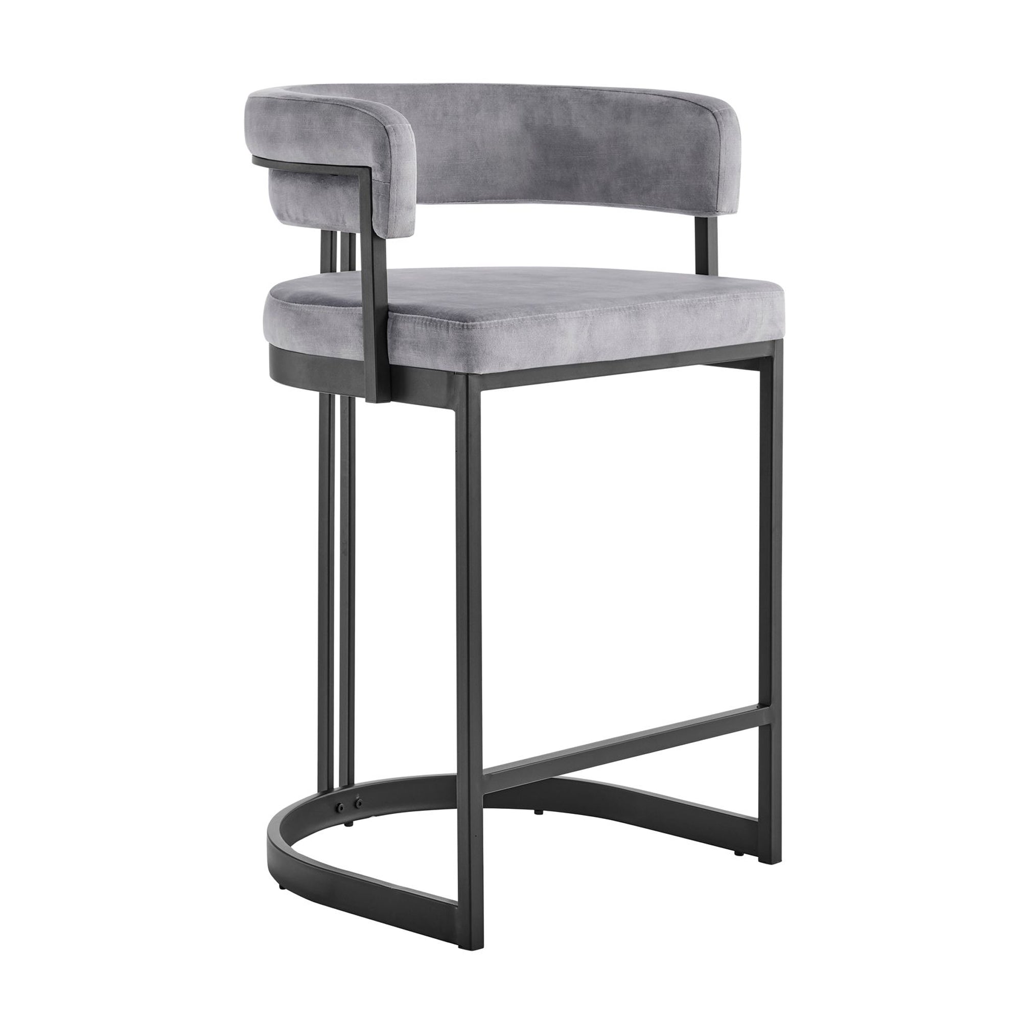 gray velvet bar stool