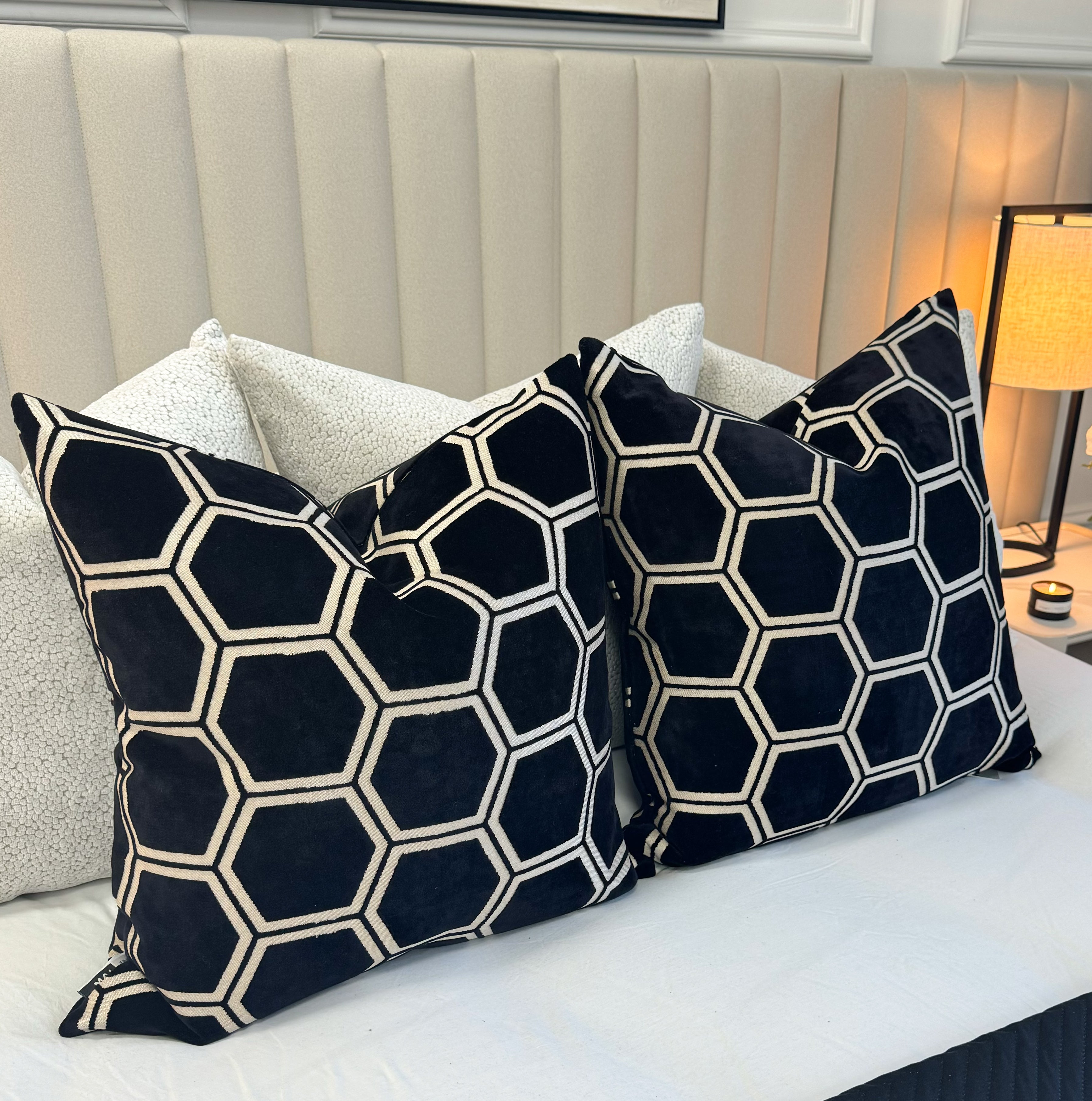 Ivor Black Velvet Cushion