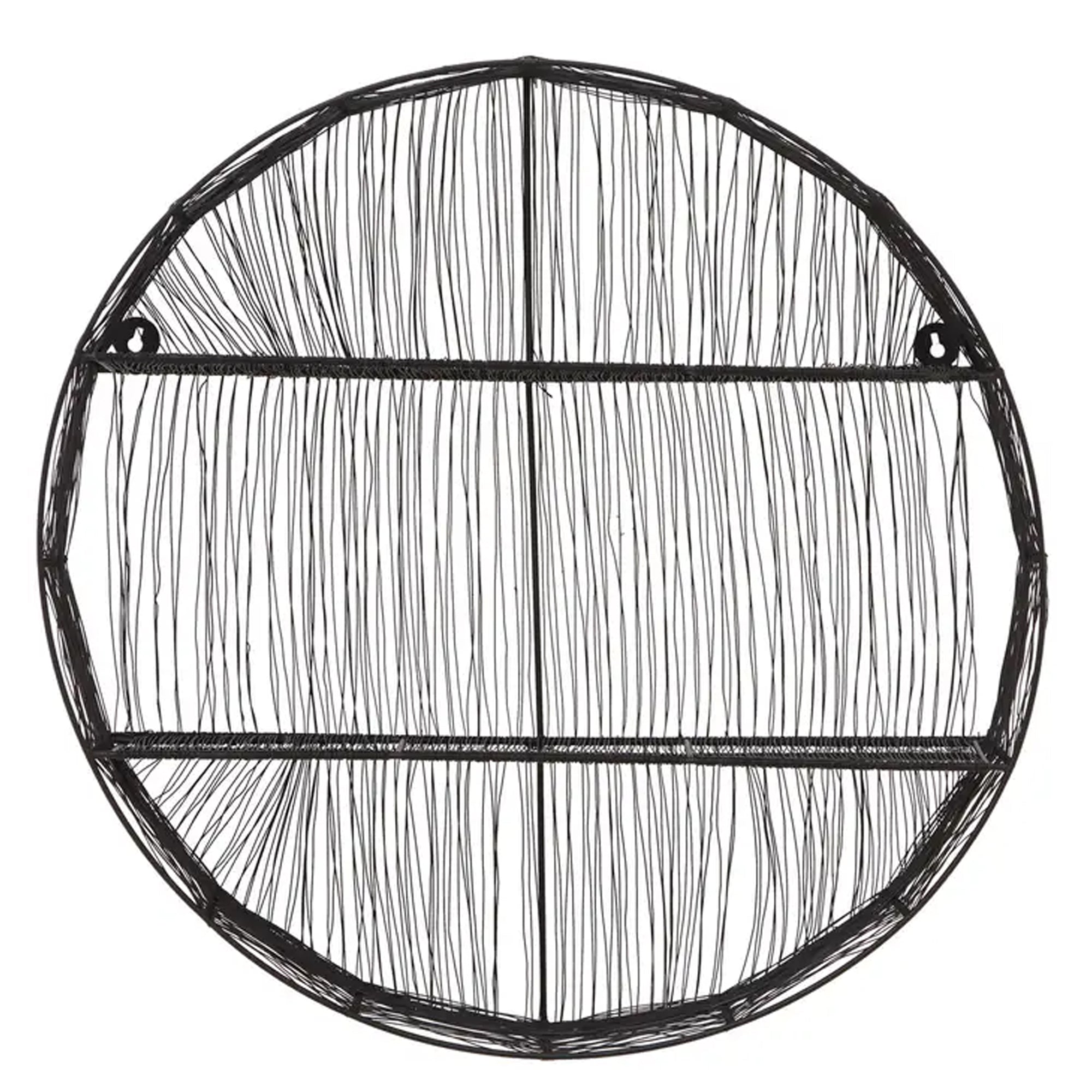 Solace Round Black Wall Shelf